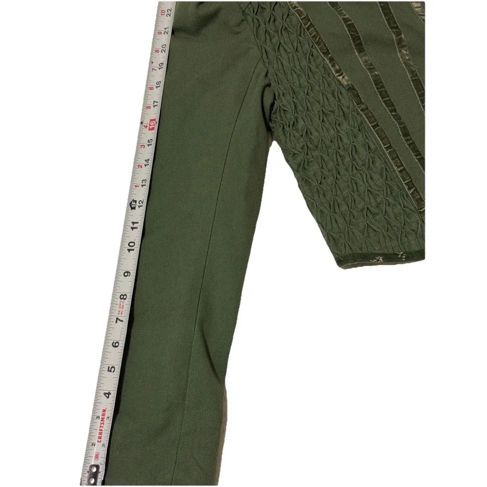 FREE PEOPLE Jacket Womens X-Small Green Shrunken Officer Military Button Pockets